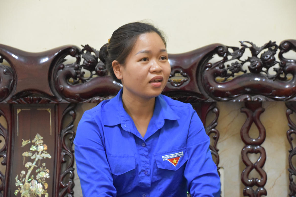 Thủ lĩnh Đoàn Thanh niên xã Nam Triều Đinh Thị Thúy.