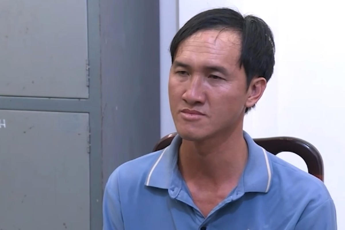 Đối tượng Nguyễn Sơn Hải tại cơ quan Công an. Ảnh: C.A cung cấp. 