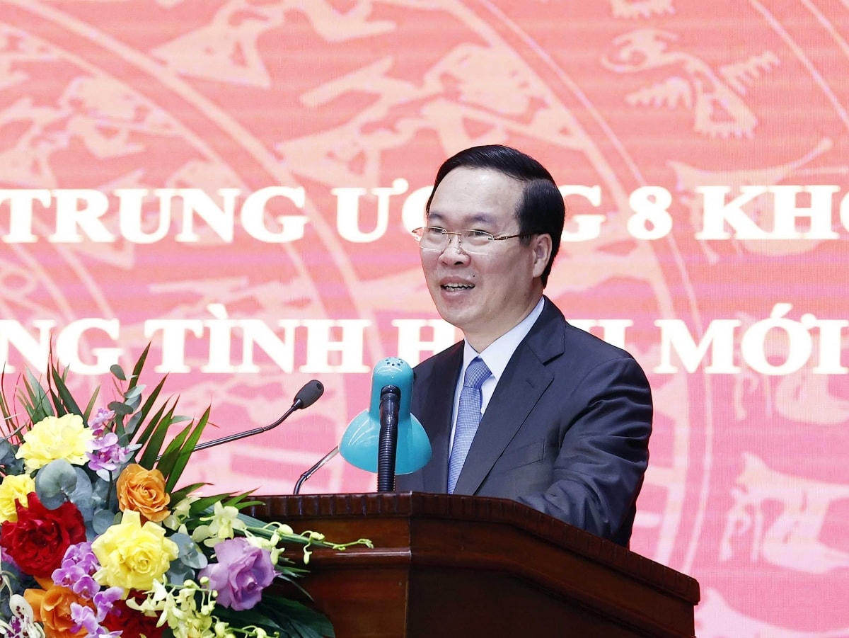 Chủ tịch nước Võ Văn Thưởng phát biểu chỉ đạo hội nghị.