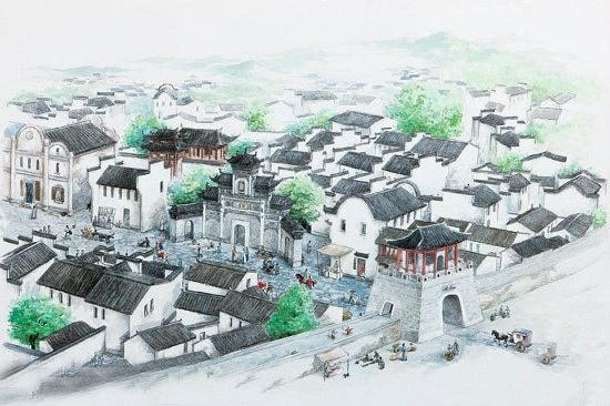 Bản phác thảo thành phố Shicheng. 