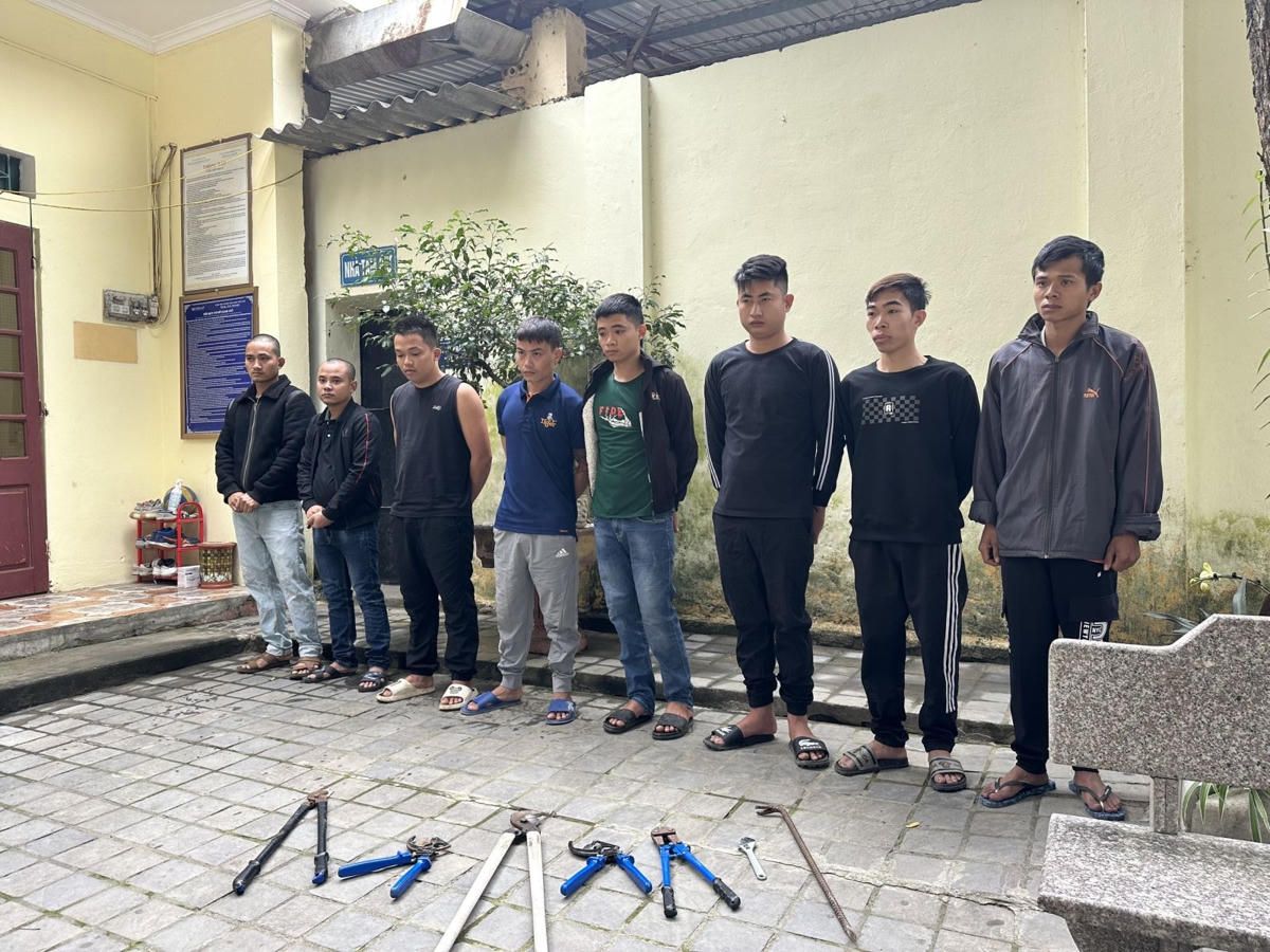 8 thanh niên đi cắt trộm dây cáp điện để bán lấy tiền tiêu xài.