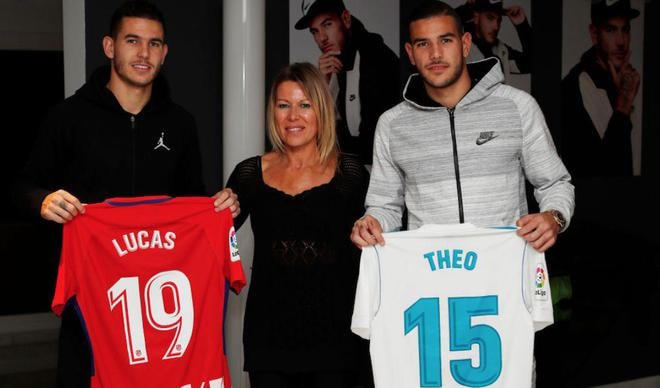 Lucas (Atletico) và Theo (Real Madrid) năm 2017.