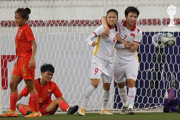 Đội tuyển nữ Việt Nam thua đáng tiếc trước Myanmar (Ảnh AFF).