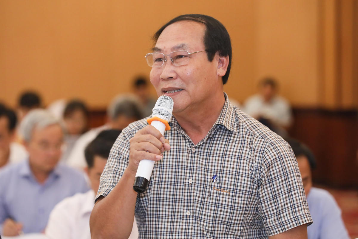 Ông Võ Xuân Ca, Chủ tịch Ủy ban MTTQ tỉnh Quảng Nam phát biểu. Ảnh: Quang Vinh.