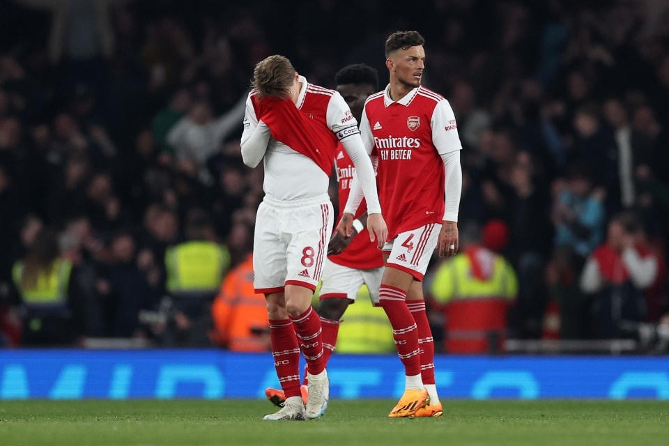 Arsenal hòa trận thứ 3 liên tiếp và dần đánh mất lợi thế trong cuộc đua vô địch Premier League. Ảnh: Getty.