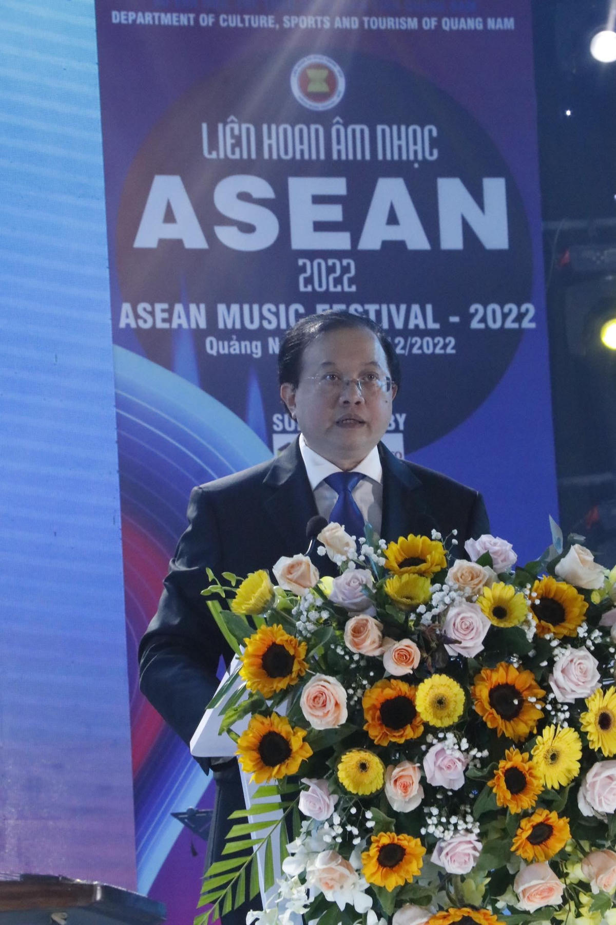  Thứ trưởng Bộ Văn hóa, Thể thao và Du lịch Tạ Quang Đông phát biểu tại liên hoan âm nhạc ASEAN - 2022.