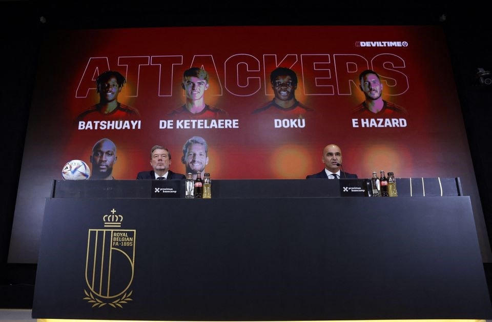 HLV Roberto Martinez công bố danh sách tuyển Bỉ dự World Cup 2022. (Nguồn: Reuters).