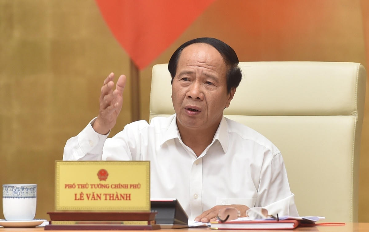 Phó Thủ tướng Lê Văn Thành chỉ đạo cuộc họp. Ảnh CTV
