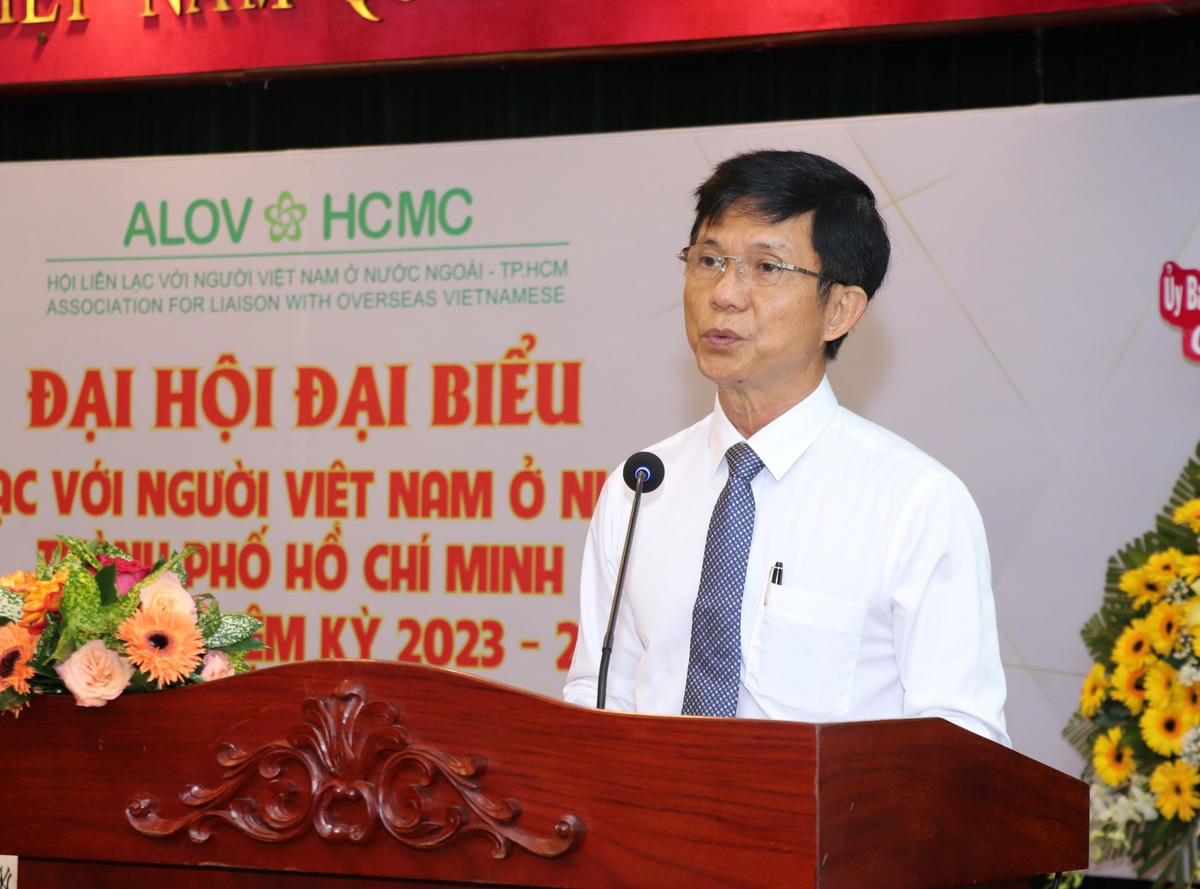 Ông Lê Văn Thu, tân Chủ Chủ tịch ALOV HCM phát biểu nhận nhiệm vụ.