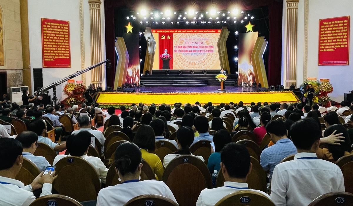 Quang cảnh buổi Lễ Kỷ niệm 110 năm Ngày sinh đồng chí Võ Chí Công.
