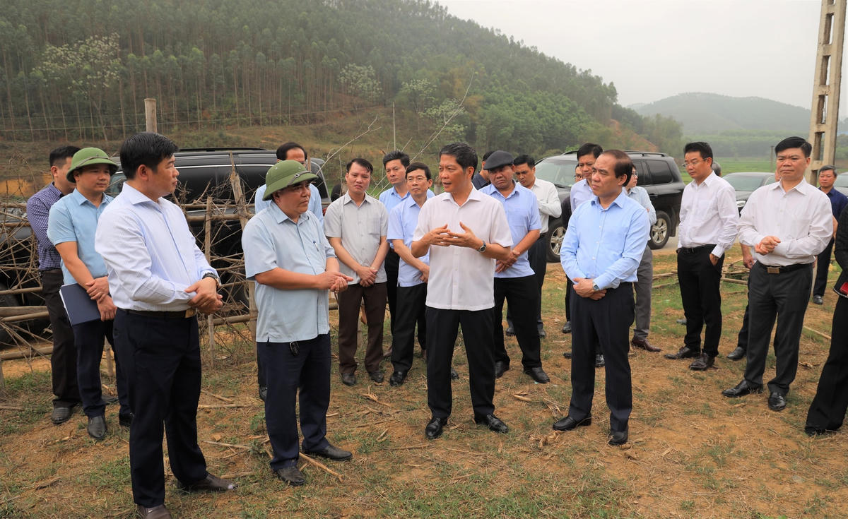 Ông Trần Tuấn Anh cùng đoàn công tác thăm một hộ trồng rừng tại Tuyên Quang