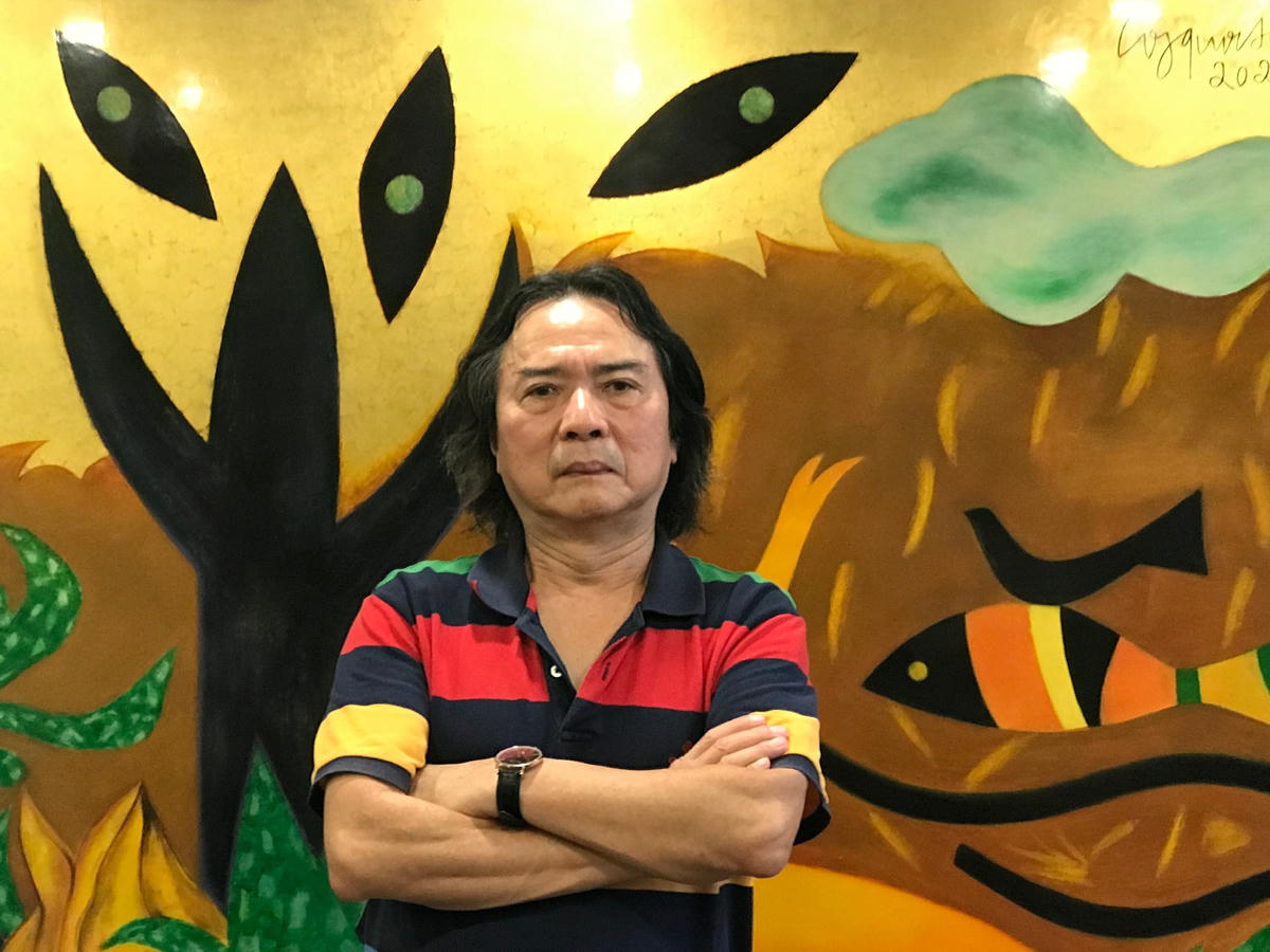 Họa sĩ Công Quốc Hà.  Ảnh: Thư Hoàng.