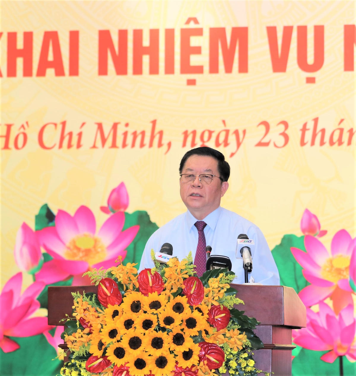 Ông Nguyễn Trọng Nghĩa, Bí thư Trung ương Đảng, Trưởng Ban Tuyên giáo Trung ương phát biểu kết luận Hội nghị. (Ảnh: Hồng Phúc).