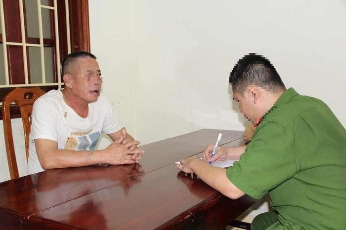 Đối tượng Sơn tại cơ quan Công an.