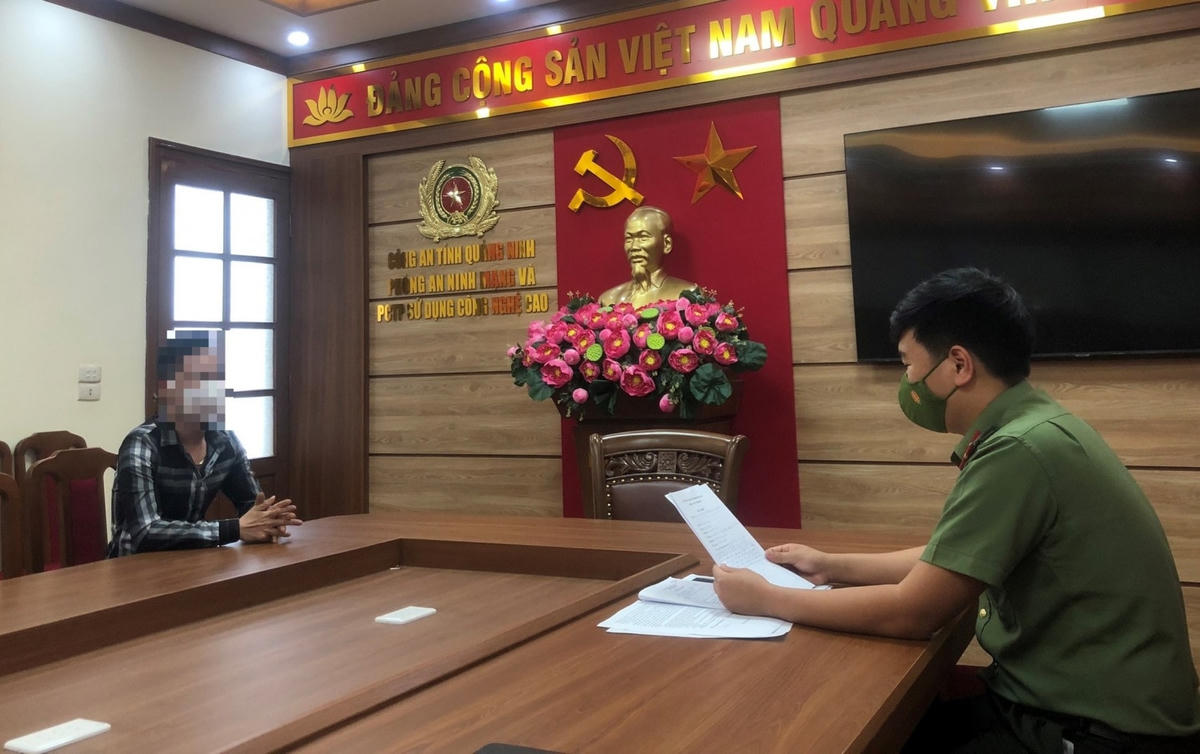 Một trường hợp vi phạm tại cơ quan Công an. Ảnh: CA Quảng Ninh.