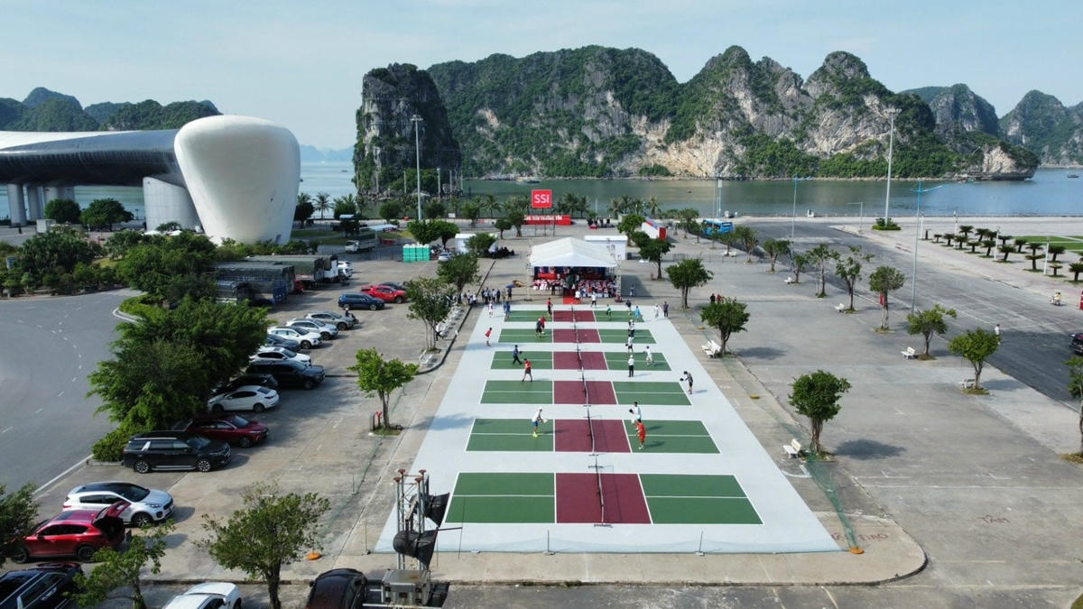 Toàn cảnh cụm 6 sân Pickleball tại Hạ Long, Quảng Ninh.