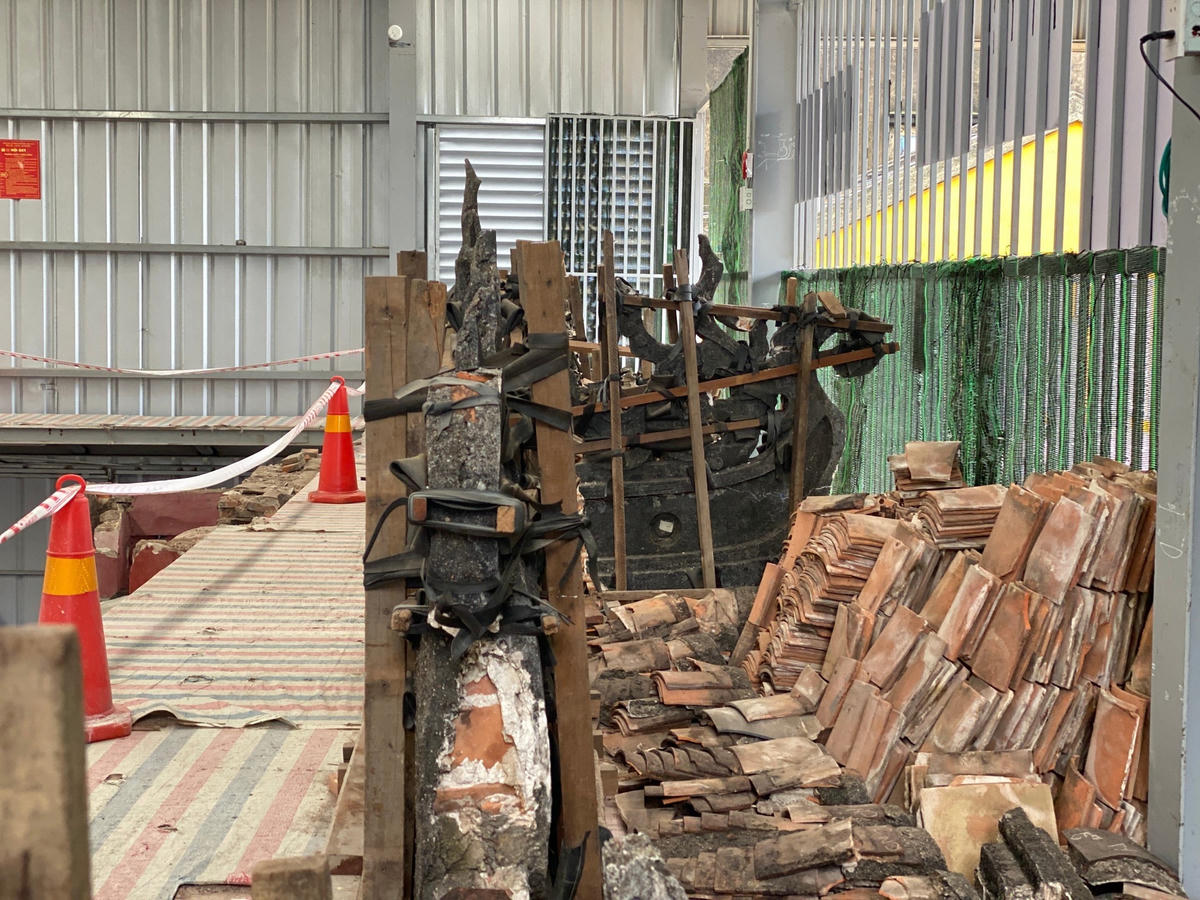 Chùa Cầu Hội An sau khi hạ giải một số hạng mục.