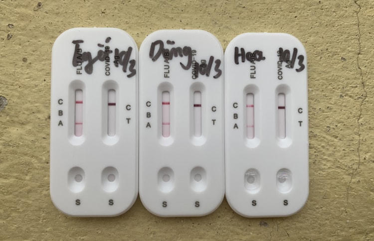 3 trường hợp ngẫu nhiên cho kết quả dương tính với cúm A. Ảnh: Sở Y tế tỉnh Lào Cai.