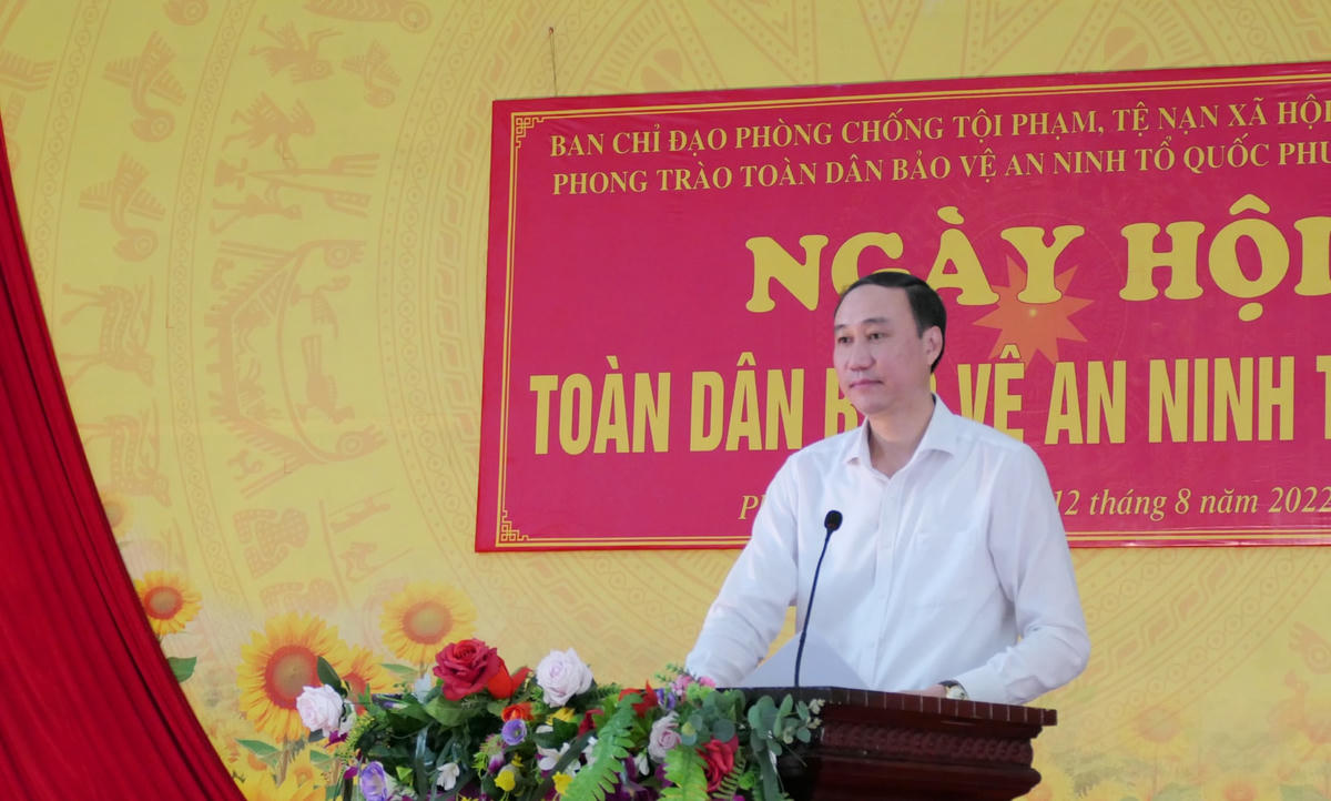 Phó Chủ tịch Phùng Khánh Tài phát biểu tại Ngày hội. Ảnh: Khánh Toàn.