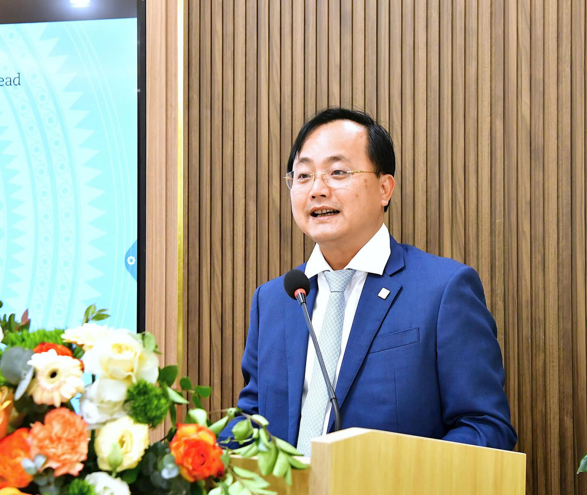 Chủ tịch Hội đồng thành viên Agribank Tô Huy Vũ phát biểu tại lễ khai mạc-Ảnh: N.L