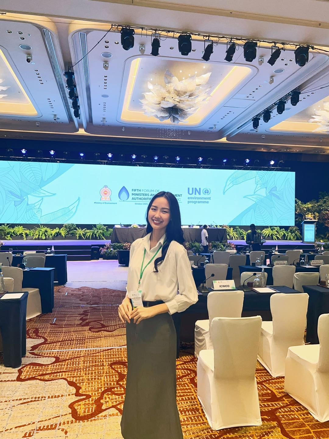 Hoa hậu Bảo Ngọc tham dự Fifth Forum of Ministers & Environment Authorities Of Asia Pacific. 