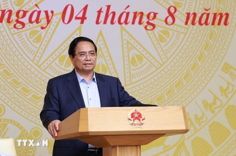 Thủ tướng Phạm Minh Chính chủ trì phiên họp lần thứ nhất của Ban Chỉ đạo quốc gia về phát triển kinh tế tư nhân. (Ảnh: Dương Giang/TTXVN)