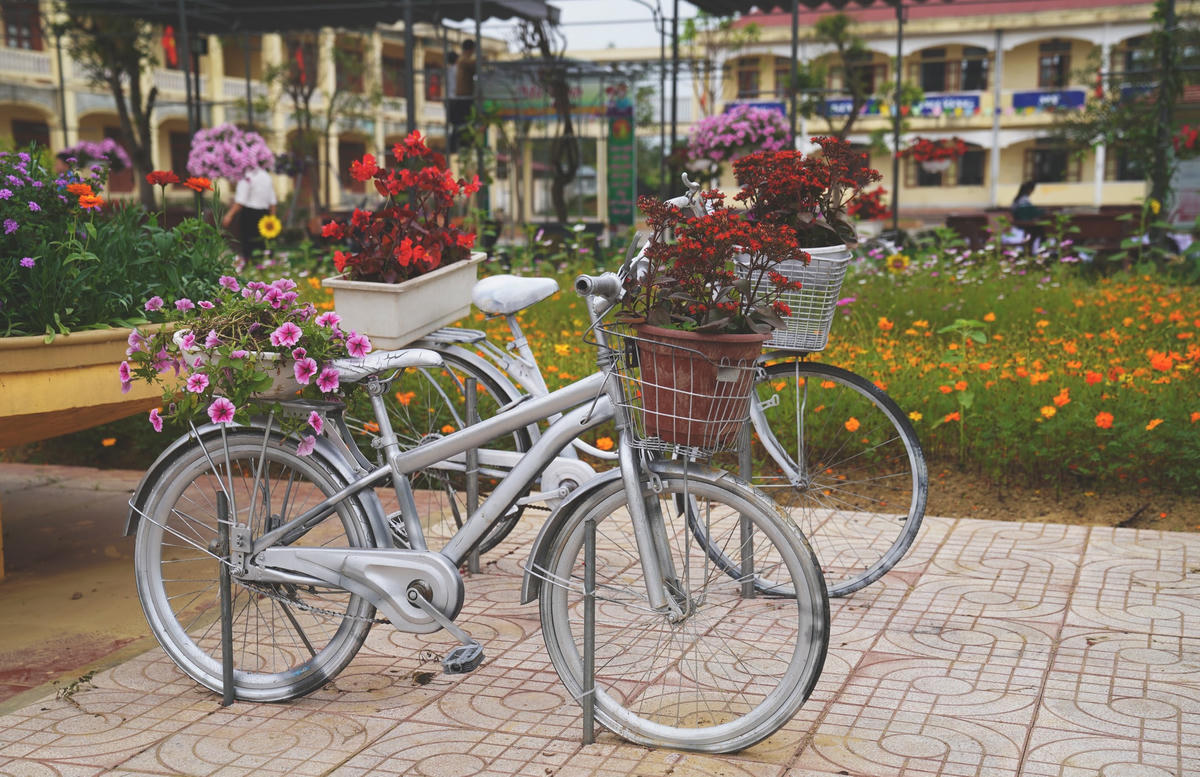 Để khuôn viên của trường sinh động, Ban giám hiệu nhà trường đã phụ hoạ thêm nhiều tiểu cảnh độc đáo, đẹp mắt.