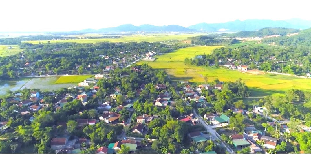 Xã Trường Lưu ngày nay nhìn từ trên cao. Ảnh HN.