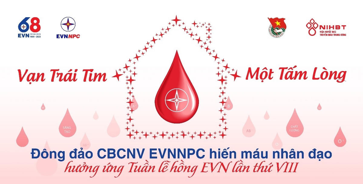 Đông đảo CBCNV EVNNPC hiến máu nhân đạo hưởng ứng Tuần lễ hồng EVN lần thứ VIII