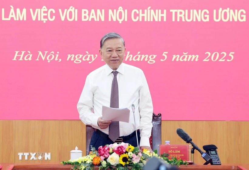 Tổng Bí thư Tô Lâm phát biểu. (Ảnh: Thống Nhất/TTXVN)