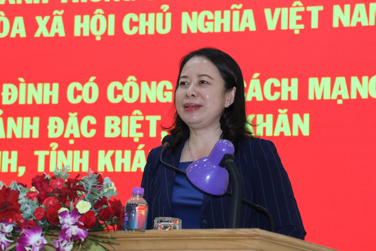 Phó Chủ tịch nước Võ Thị Ánh Xuân phát biểu tại buổi lễ.