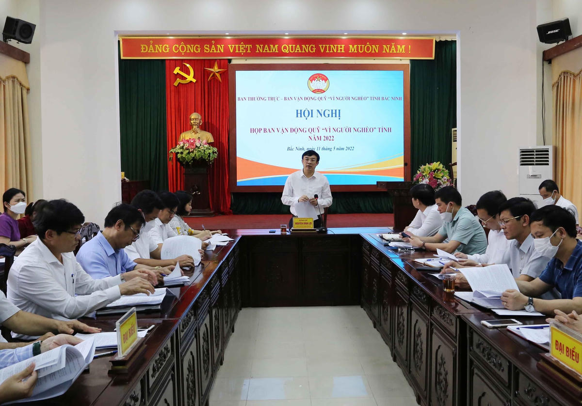 Chủ tịch Ủy ban MTTQ Việt Nam tỉnh Bắc Ninh Nguyễn Đình Lợi chủ trì hội nghị.
