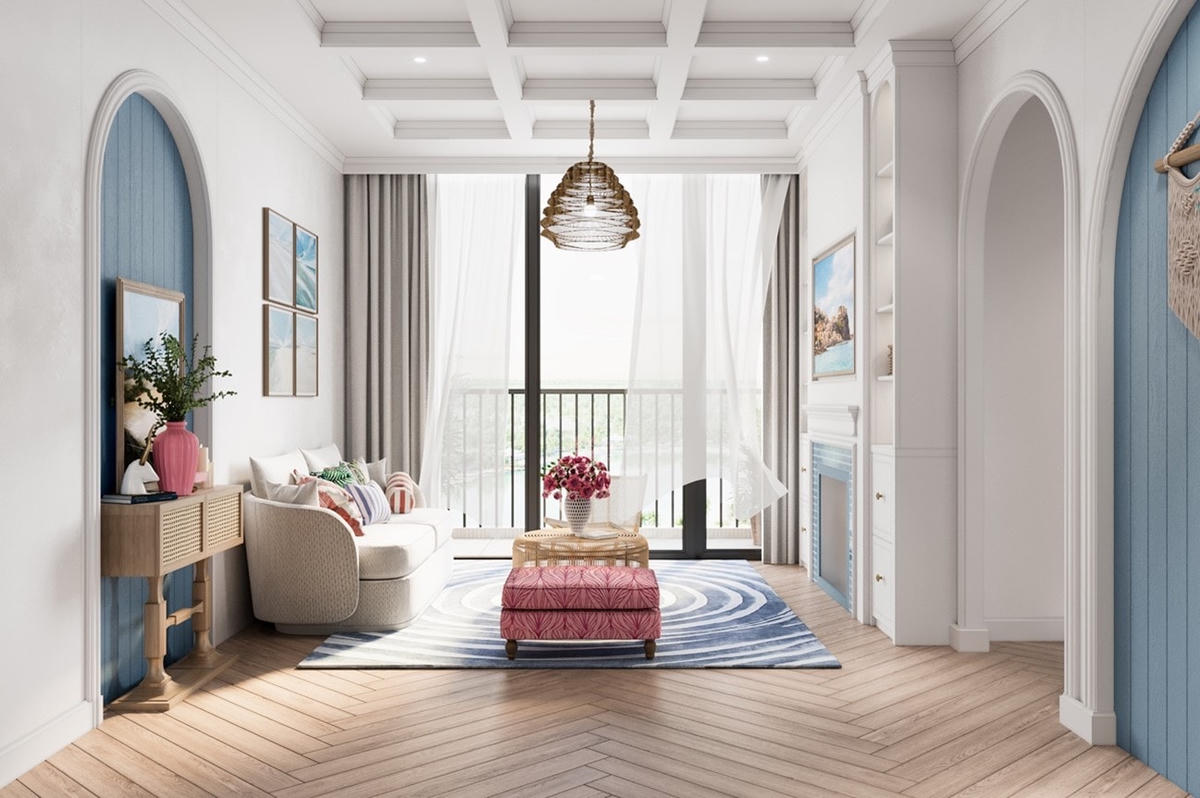 Cửa kính lớn phòng khách giúp lấy trọn nguồn sáng tự nhiên, biến nơi đây trở thành nơi làm việc, đọc sách đầy lý tưởng hoặc một chốn ngủ hoàn hảo cho những trải nghiệm mới.