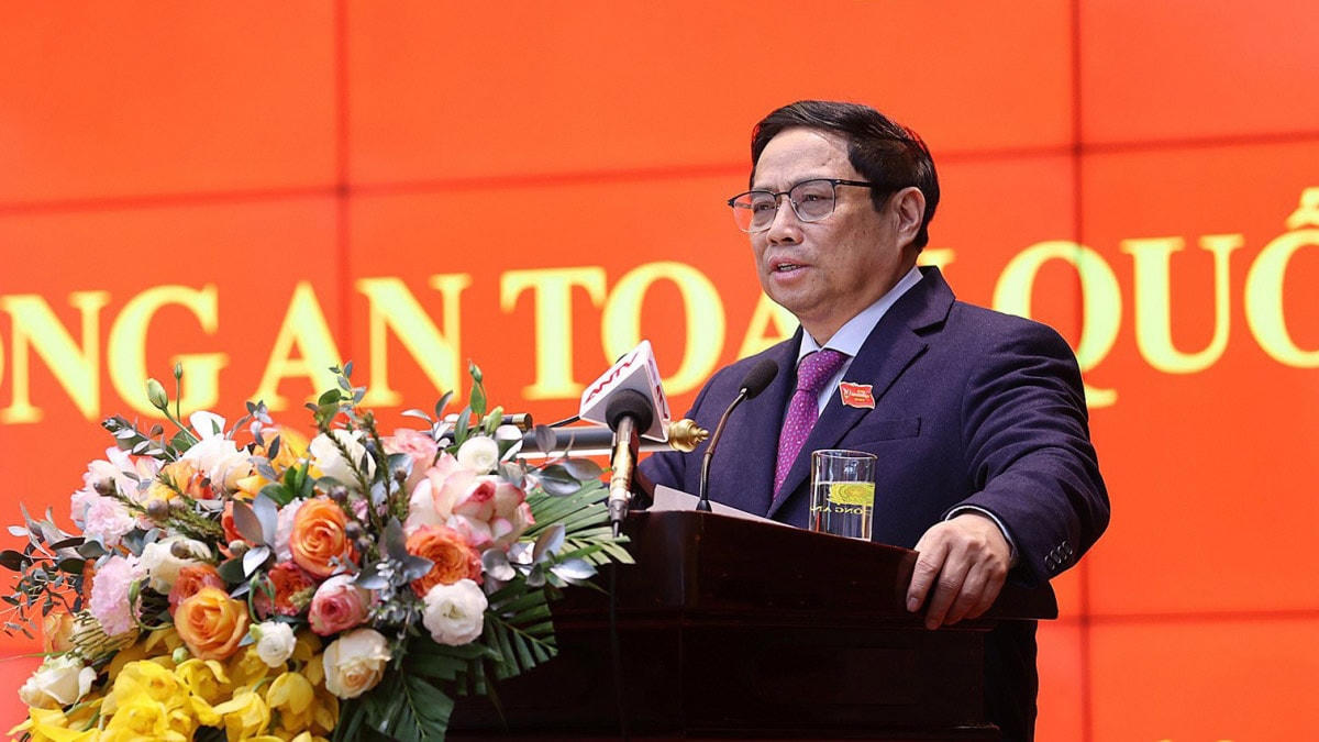 Thủ tướng Phạm Minh Chính phát biểu chỉ đạo hội nghị. Ảnh: VGP/Nhật Bắc.