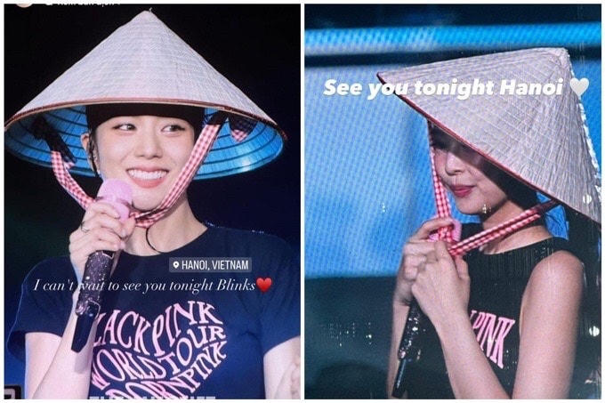 Jisoo, Jennie đăng ảnh đội nón lá trong buổi diễn thứ 1.