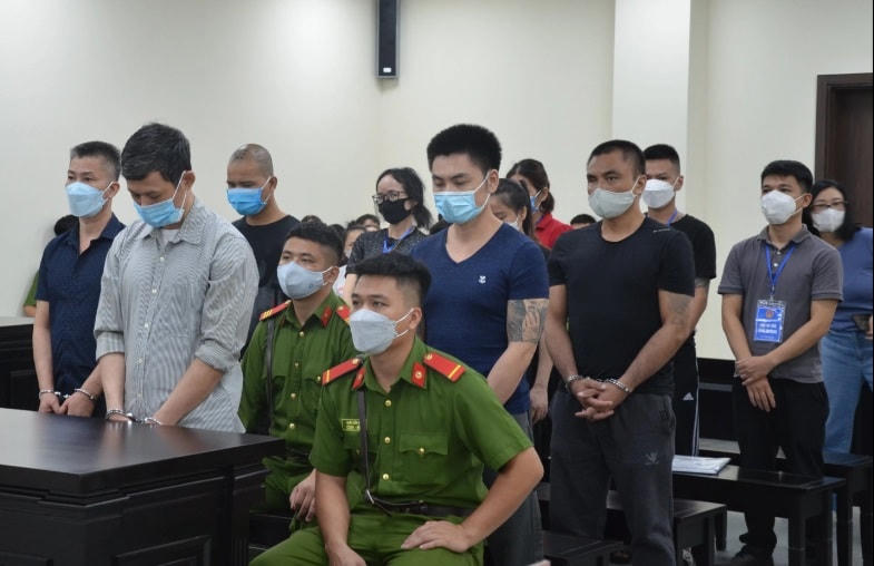 Các bị cáo tại phiên tòa. (Ảnh: V.D).