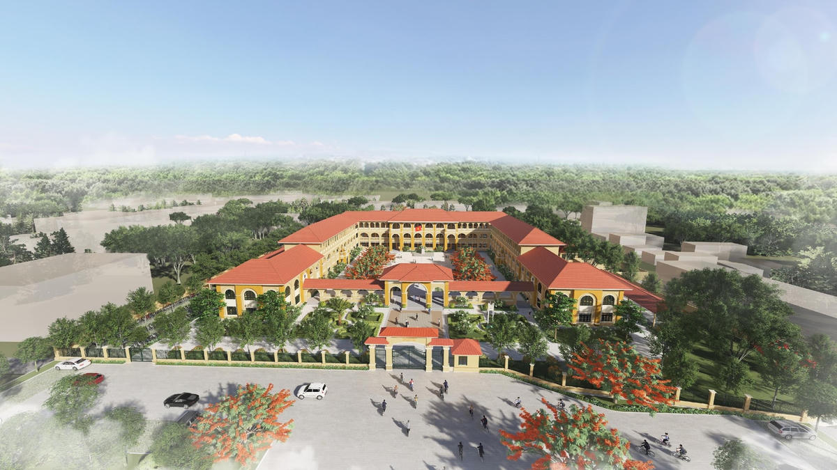 Phối cảnh 3D trường THPT Võ Văn Tần.