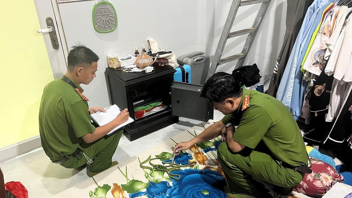 Hiện trường giả bà Đạt dựng lên. Ảnh: Công an tỉnh An Giang.