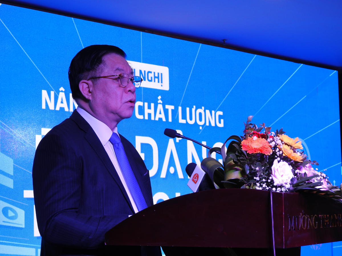 Bí thư Trung ương Đảng, Trưởng ban Tuyên giáo Trung ương Nguyễn Trọng Nghĩa phát biểu khai mạc Hội nghị. Ảnh: Thanh Tùng.