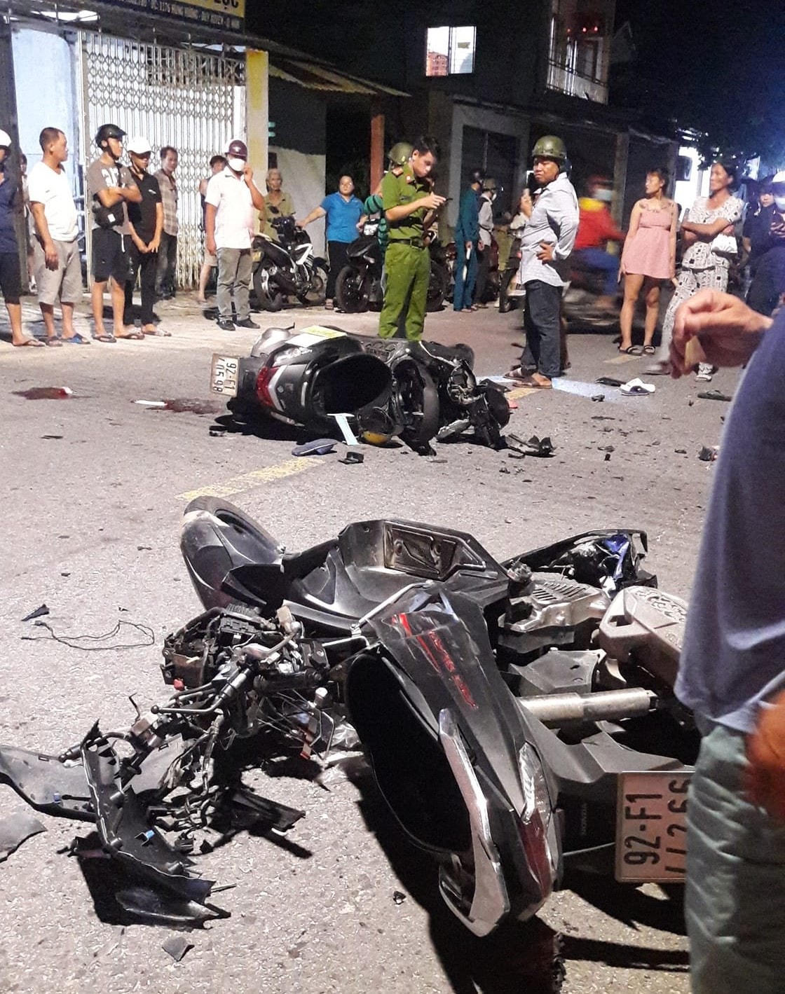 Hiện trường nơi xảy ra vụ TNGT, khiến 1 người tử vong.