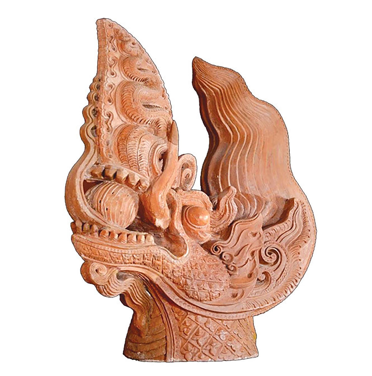 Tượng đầu rồng bằng đất nung thời Lý.