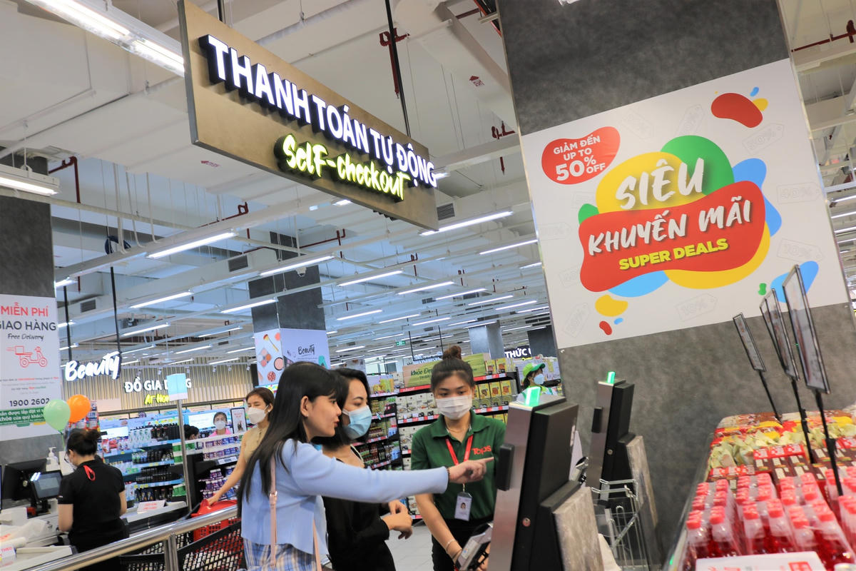 Quầy thanh toán tự động được lắp đặt nhằm tiết kiệm thời gian cho khách hàng.