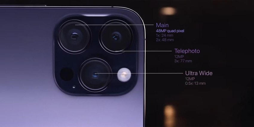 Camera chính được nâng cấp độ phân giải lên 48 MP. Ảnh: Apple.