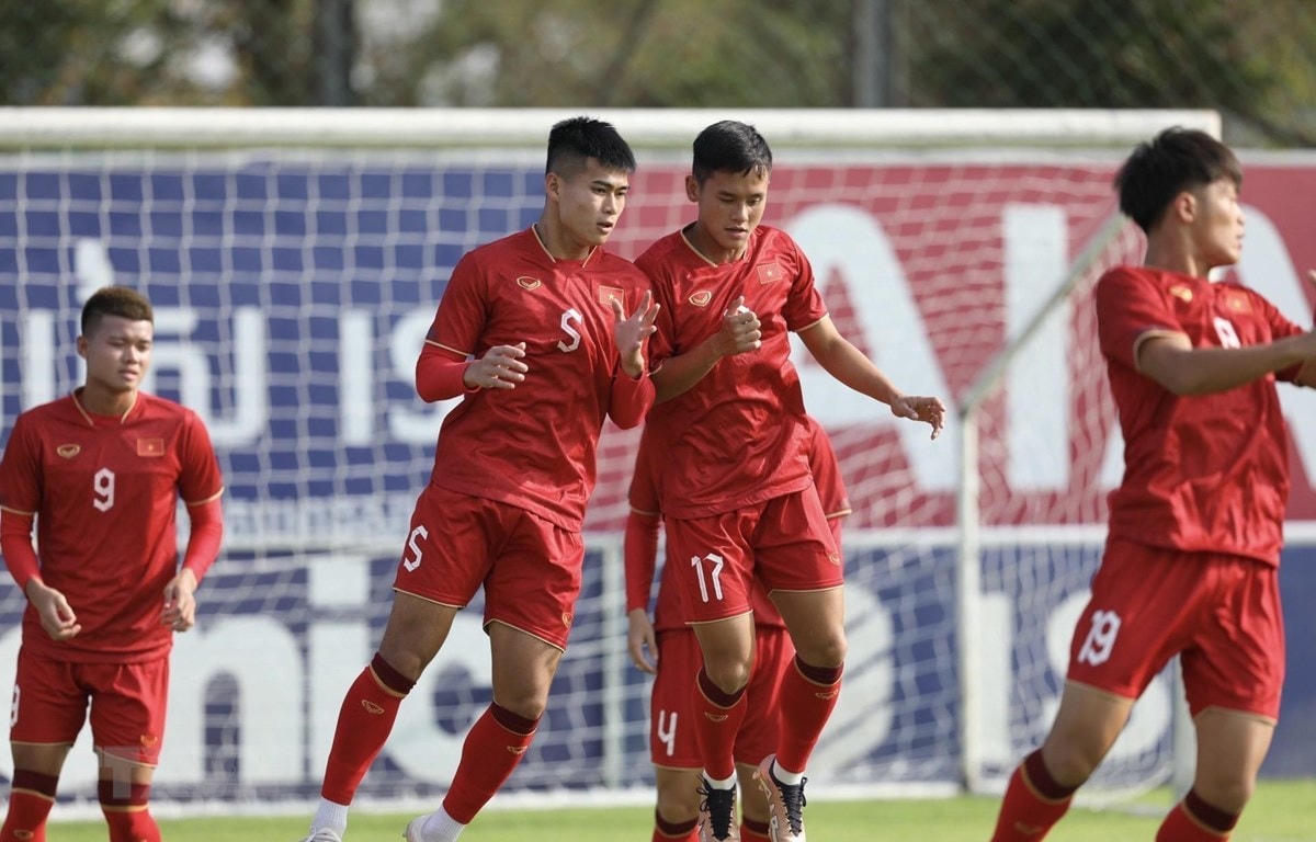 U22 Việt Nam tự tin bước vào SEA Games 32. (Ảnh: Minh Quyết/TTXVN).