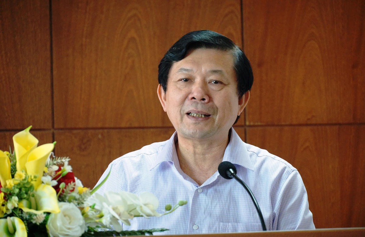 Phó Chủ tịch UBTƯ MTTQ Việt Nam Nguyễn Hữu Dũng phát biểu tại buổi kiểm tra. Ảnh: Mạnh Thìn.
