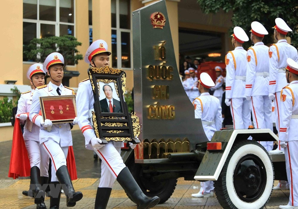 Lễ Di quan Phó Thủ tướng Lê Văn Thành. (Ảnh: An Đăng/TTXVN).