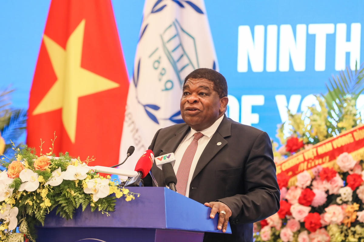 Tổng Thư ký Liên minh Nghị viện thế giới Martin Chungong phát biểu tại hội nghị (Ảnh: Quang Vinh)