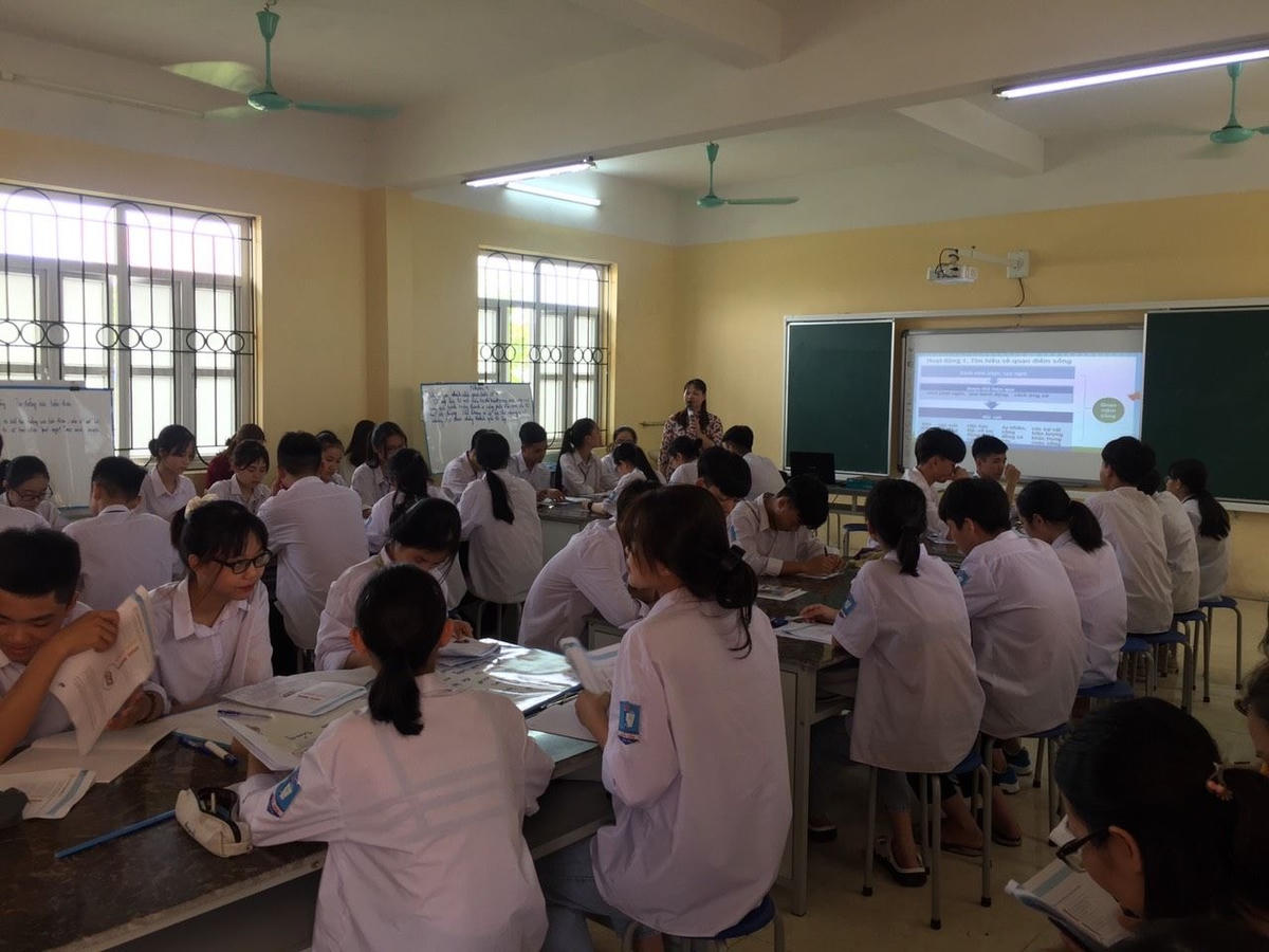 Một tiết dạy Hoạt động trải nghiệm, hướng nghiệp tại Trường THPT Nghĩa Dân, Hưng Yên.