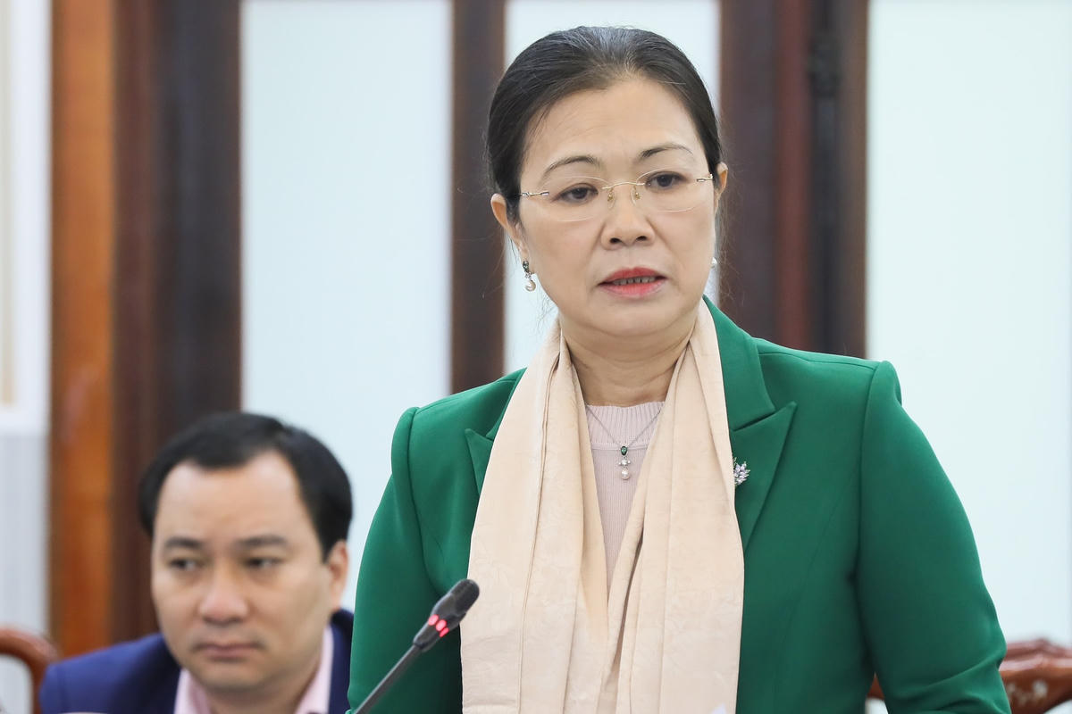 Phó Chủ tịch Trương Thị Ngọc Ánh phát biểu tại buổi làm việc.