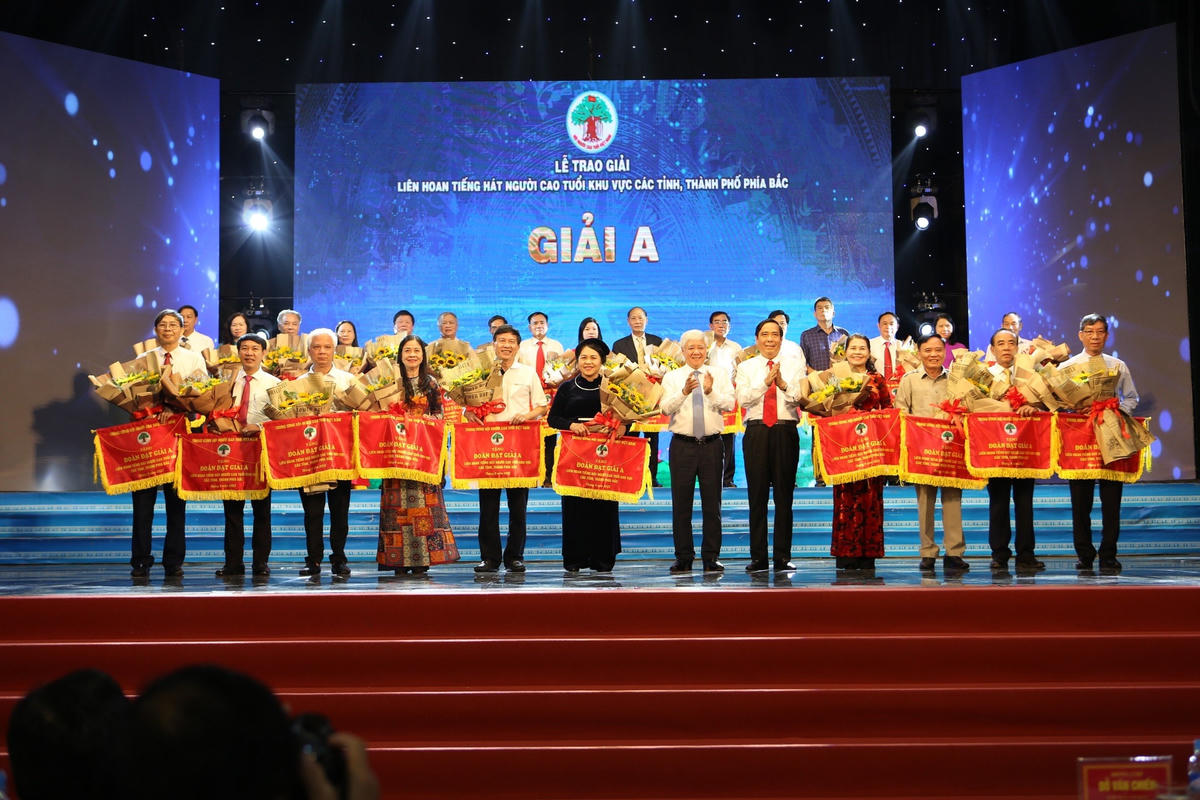 Bí thư Trung ương Đảng, Chủ tịch UBTƯ MTTQ Việt Nam Đỗ Văn Chiến; Phó Chủ tịch Ủy ban quốc gia về NCT, Chủ tịch Hội NCT Việt Nam Nguyễn Thanh Bình trao giải A cho các đội.